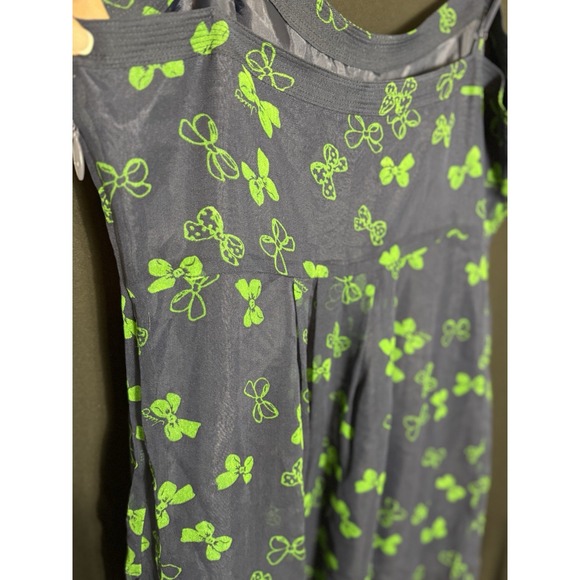 Juicy Couture Vintage Blue with Green Bows Silk Dress 12 NWT babydoll Holiday - Picture 6 of 16